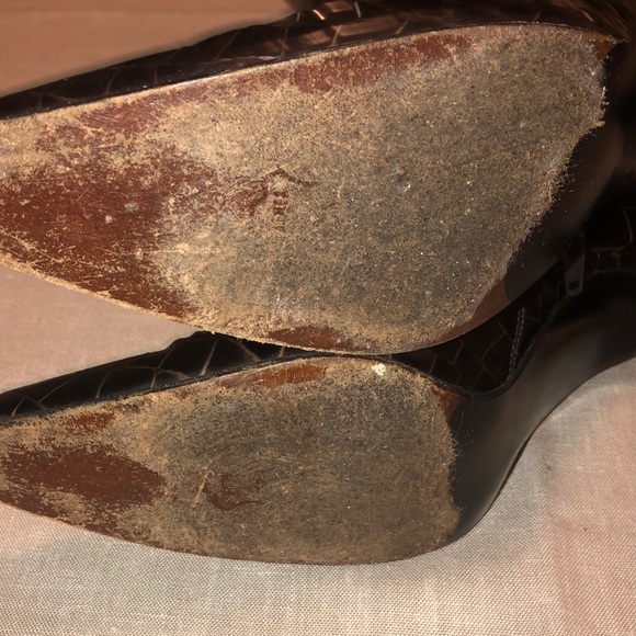 Stuart Weitzman Croco Print Heel Short Boots 7.5 - Picture 7 of 8